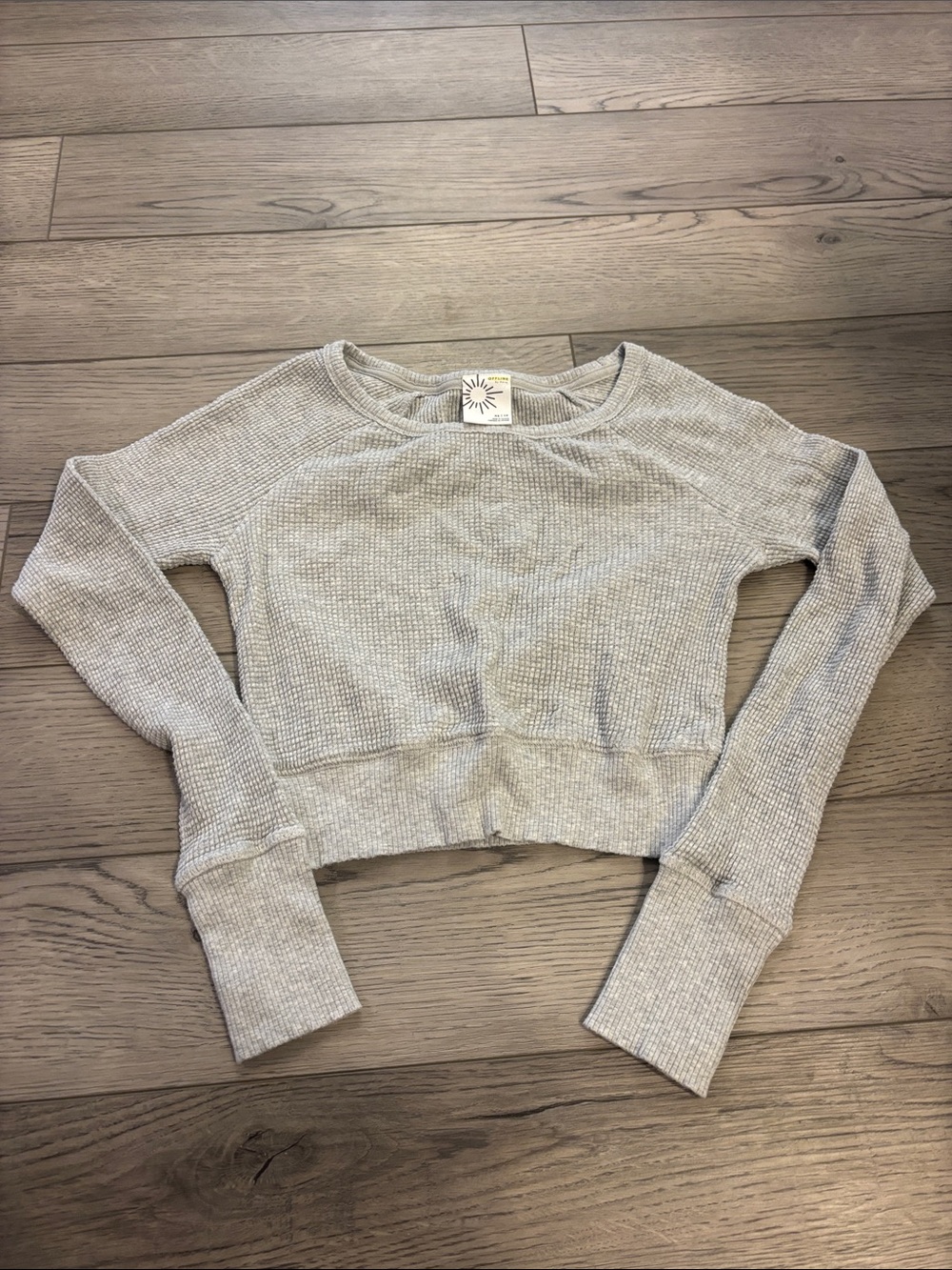 Aerie Offline Waffle Knit Crop Top w/Thumbholes XS